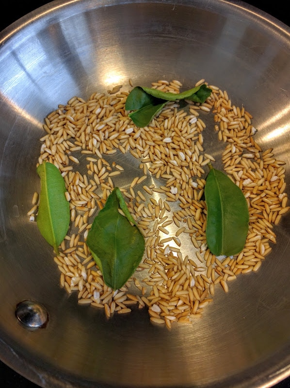 Toasted Rice With Lime Leaves